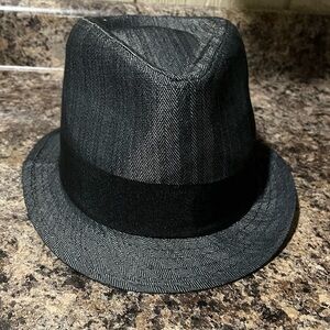 Stetson Black Herringbone Fedora Hat